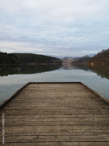 wooden pier on lake