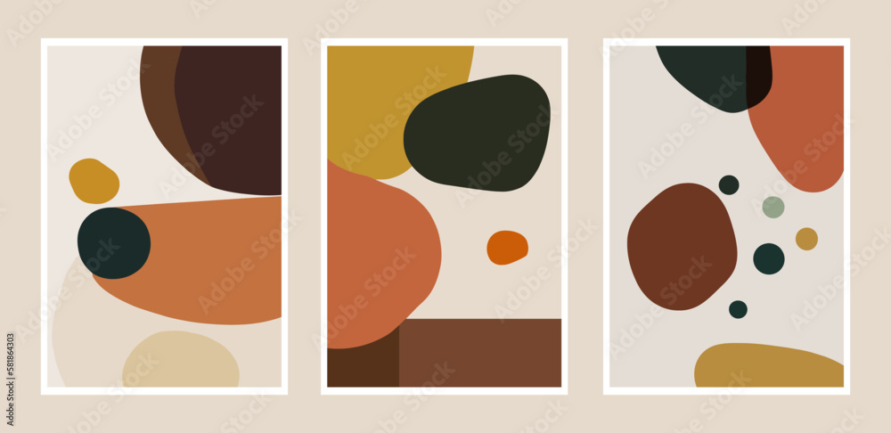 Set of artistic creative universal cards. Hand Drawn textures. Vector illustration.