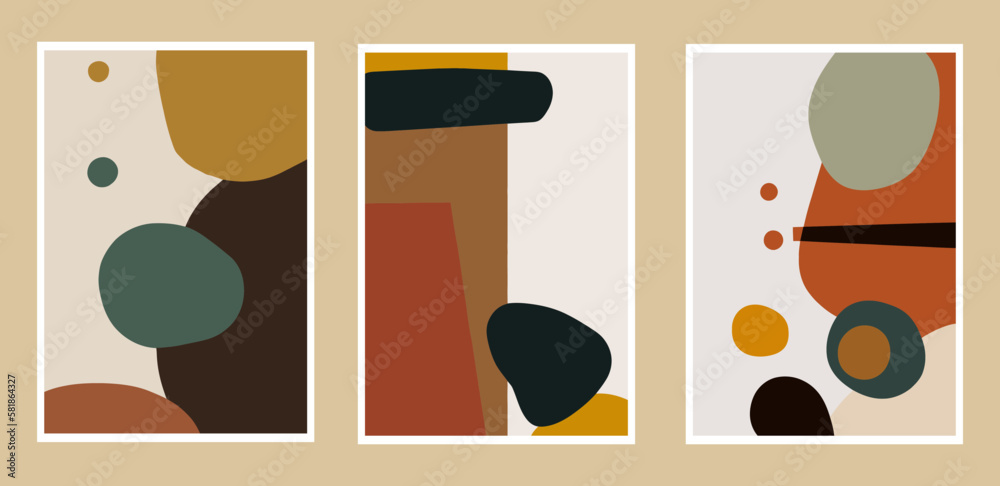 Set of creative universal cards. Hand Drawn textures. Vector Illustration.
