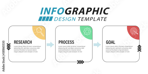 Timeline Creator infographic template. 3 Step timeline journey, calendar Flat simple infographics design template. presentation graph. Business concept with 3 options, vector illustration.	