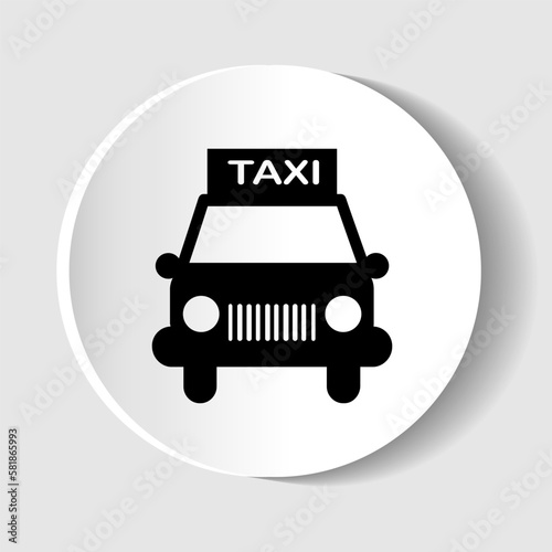 Taxi vector icon, flat design buttons for web design and mobile phone applications