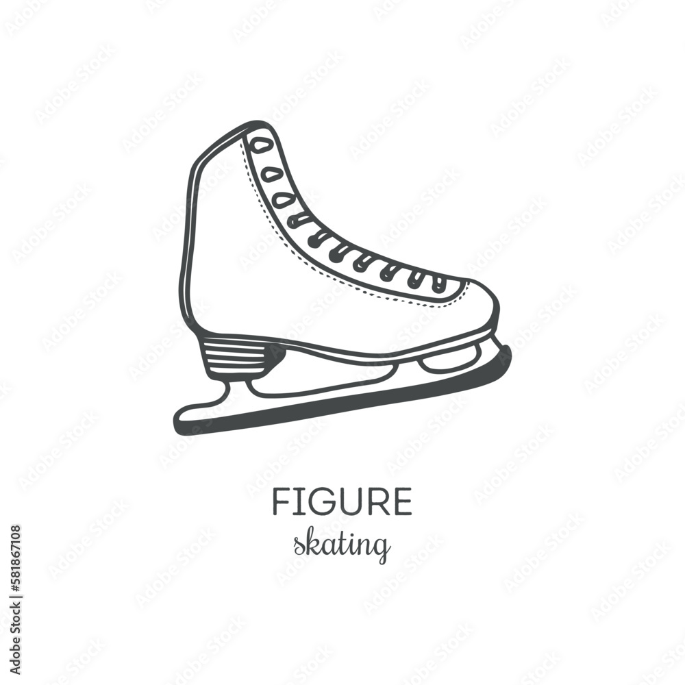 Figure skates vector illustration. Flat cartoon icon Figure skates vector illustration. Flat cartoon icon