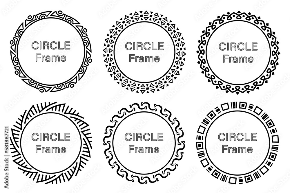 Abstract circle frames set. Collection of rounded borders. Ornate, luxury, elegant oval design elements, copy space for your text or picture. Abstract circle frames set. Collection of rounded borders. Ornate, luxury, elegant oval design elements, copy space for your text or picture.