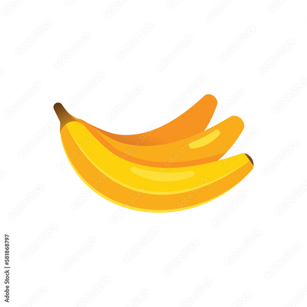 Banana vector illustration, banana flat icon