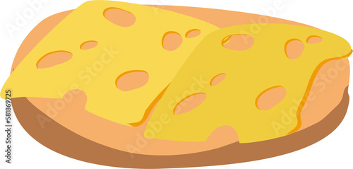 Cheese sandwich for breakfast.