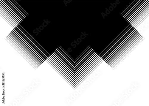 Vector black and white background of broken straight lines. Modern vector design element, Black and white pattern.