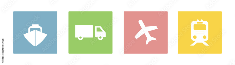 The transport company is engaged in various types of cargo transportation. Vector illustration of a transport company dealing with logistics. Transportation of mail and parcels. Express delivery.
