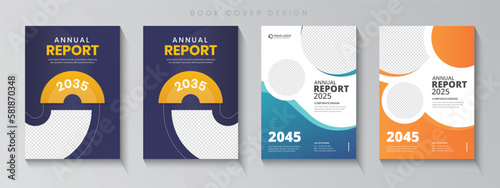 Annual report brochure flyer design layout set template vector, Abstract geometry