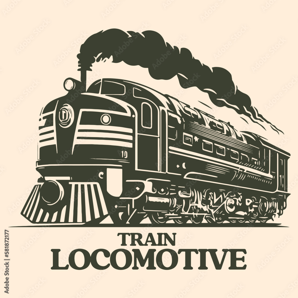 Train Locomotive Vector Art, Illustration, Icon and Graphic Stock ...
