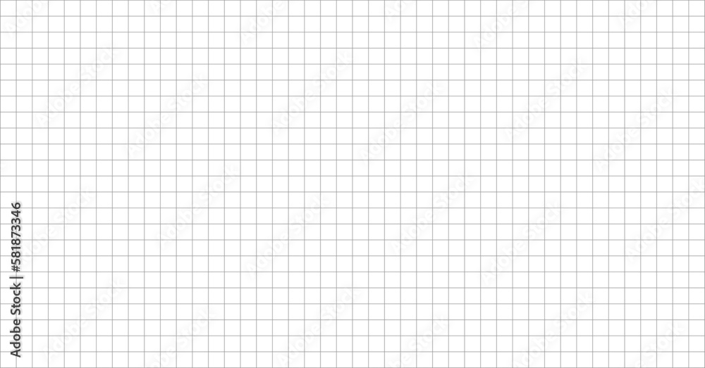 Seamless grid lined sheet of paper background. Checkered notebook paper gray color. Vector stock .