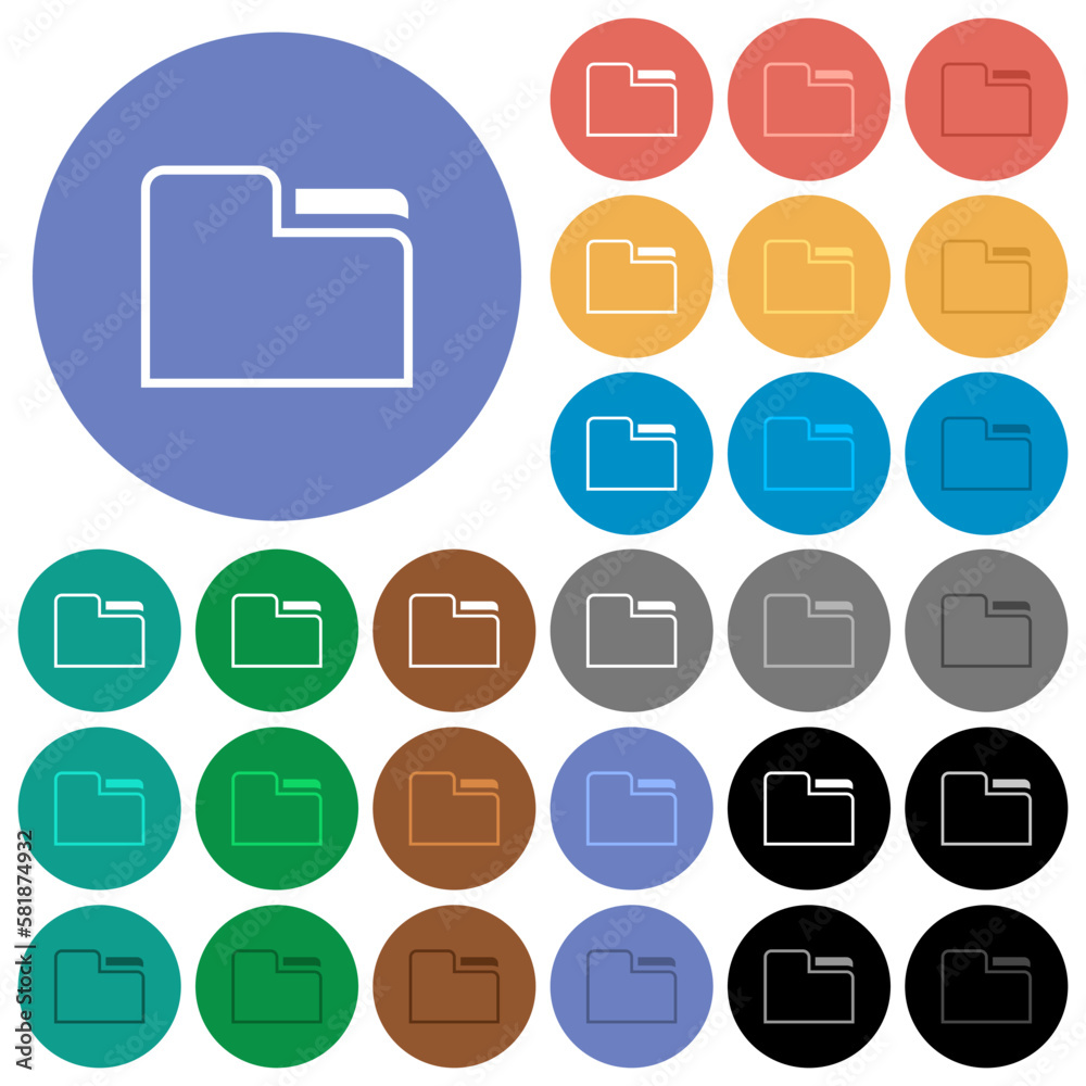 Tab folder outline round flat multi colored icons Tab folder outline round flat multi colored icons