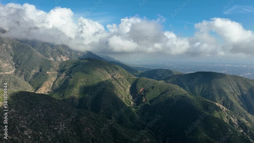 Aerial shot of the rugged landscape of the San Gabriel Mountains near Los Angles California Aerial shot of the rugged landscape of the San Gabriel Mountains near Los Angles California