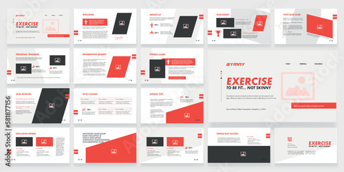 Gym Fitness Slides Presentation Minimal Gym and Fitness Presentation Layout