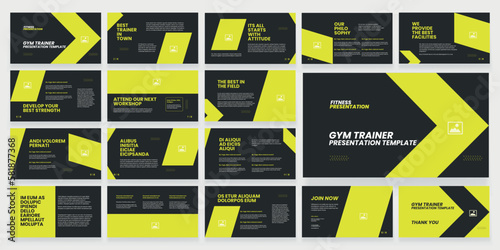 Gamezone Presentation Template Gym and Fitness Presentation Layout Black Minimal Presentation 