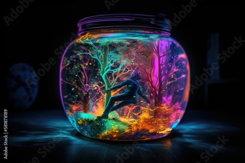 forest in a jar. Generative AI