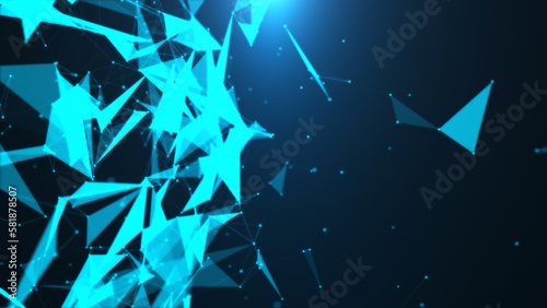 Blue Plexus fantasy abstract technology and engineering background. 3D rendering © Peppygraphics