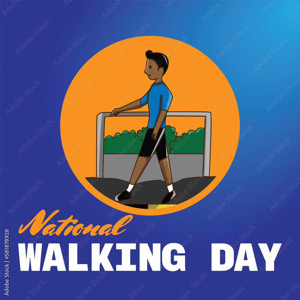 national walking day vector template