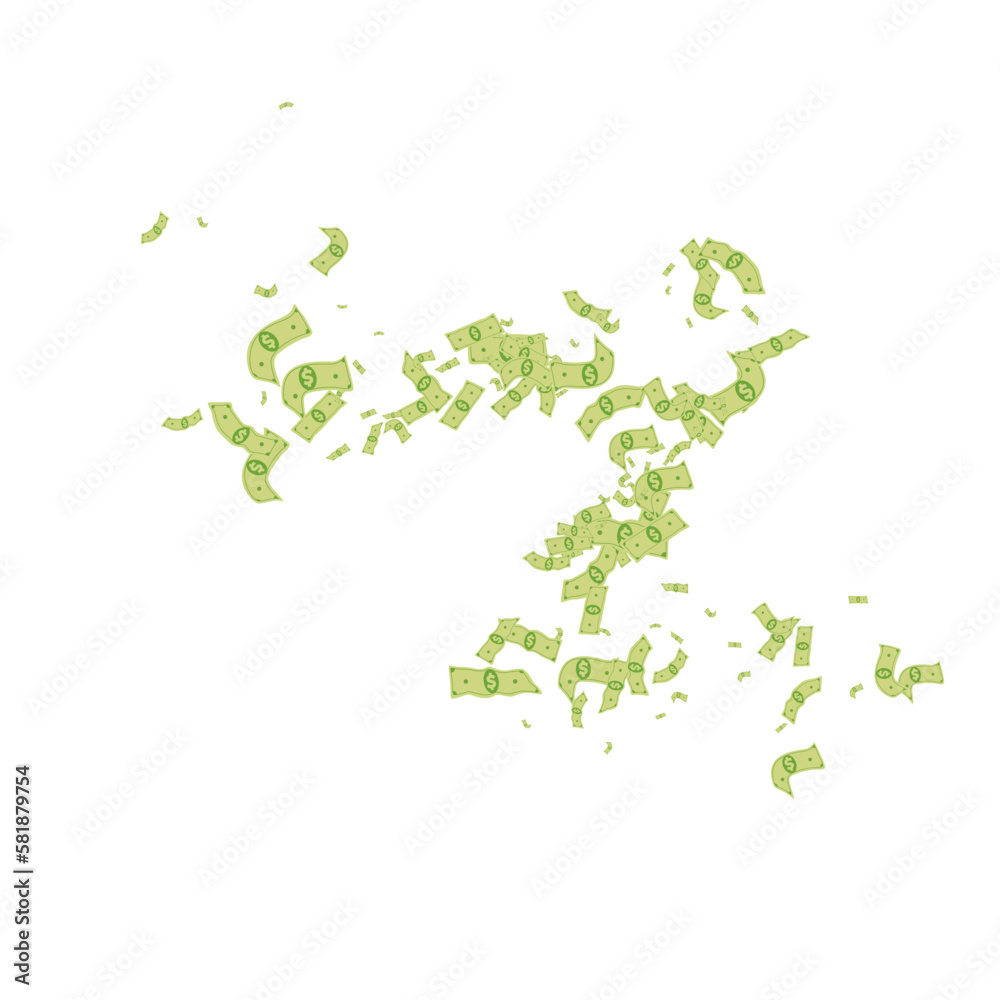 Fototapeta premium Flow Jackpot Vector White Background. Flow Money