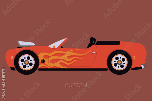 muscle car, flat design style, vector