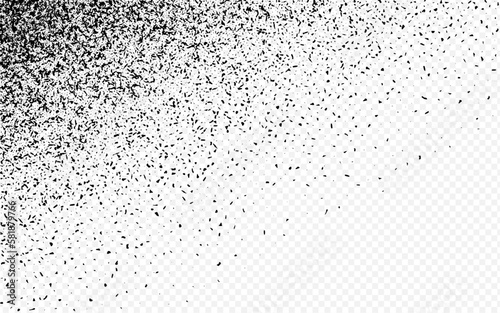 Black Gravel Vector Transparent Background. Dark