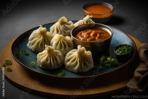 momos with sauce. Generative AI