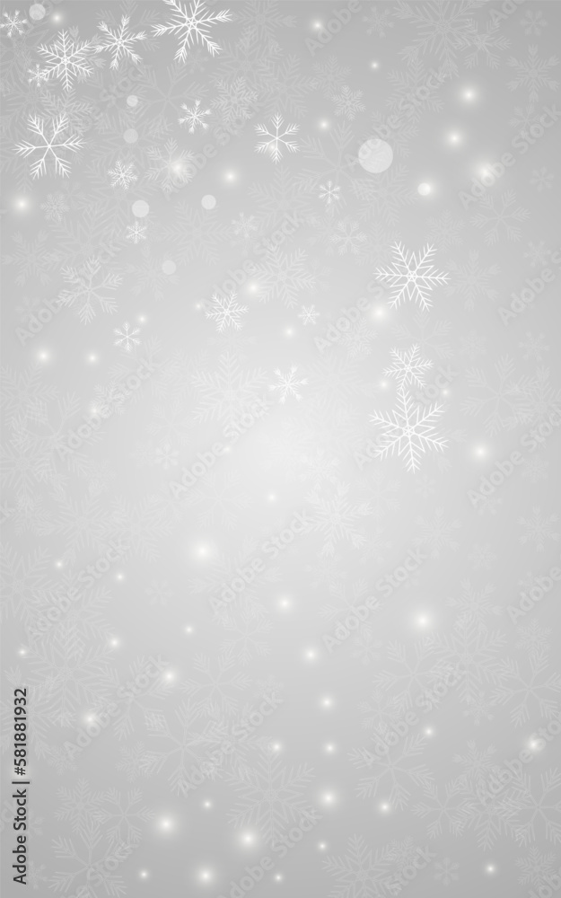 White Snowfall Vector Grey Background. Falling White Snowfall Vector Grey Background. Falling