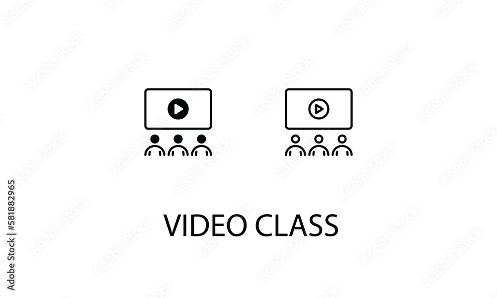 Video class double icon design stock illustration Video class double icon design stock illustration
