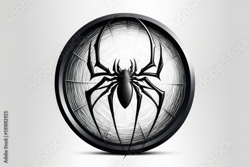 Spider illustration, logo, icon, white background. Generative AI