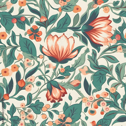 Perfectly Seamless Floral Pattern - Generative AI