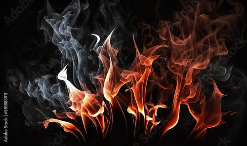  a black background with red and white smoke and a black background with white and red smoke and a black background with red and white smoke. generative ai