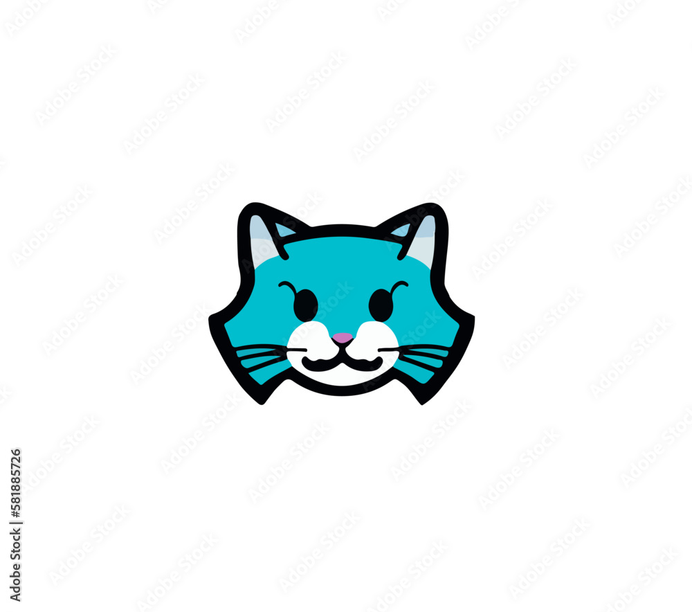 Vector illustration of cartoon cat portrait Vector illustration of cartoon cat portrait