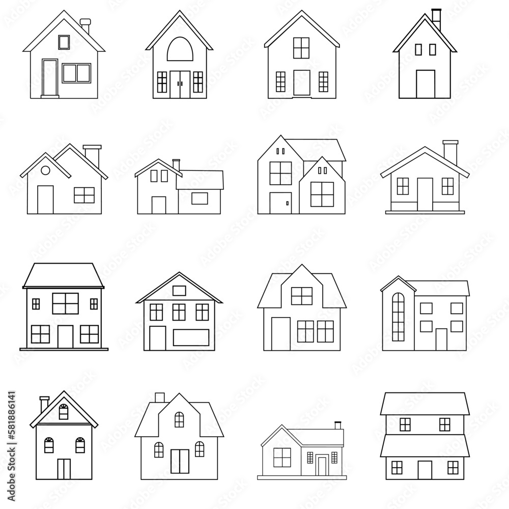 Home icon vector set. House illustration sign collection. Hotel symbol or logo.