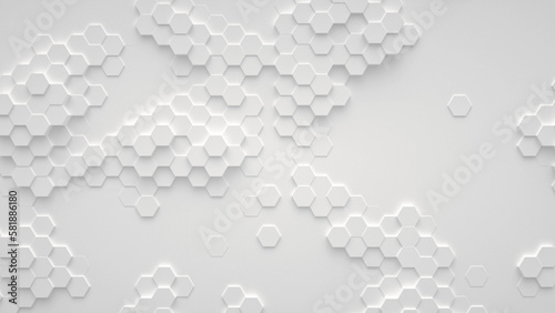 Abstract background from white hexagons © VectorShop