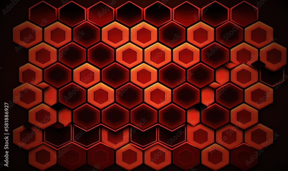 an abstract red background with hexagonals in the middle of the image and a black background with red hexagonals in the middle of the image. generative ai an abstract red background with hexagonals in the middle of the image and a black background with red hexagonals in the middle of the image. generative ai