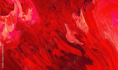  a red and pink abstract painting with a black border and a white border on the bottom of the image and a black border on the bottom of the image. generative ai