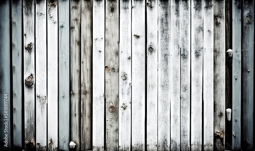  a wooden fence with a black and white photo of the top of the fence and the bottom of the fence with a black and white photo of the bottom of the fence. generative ai