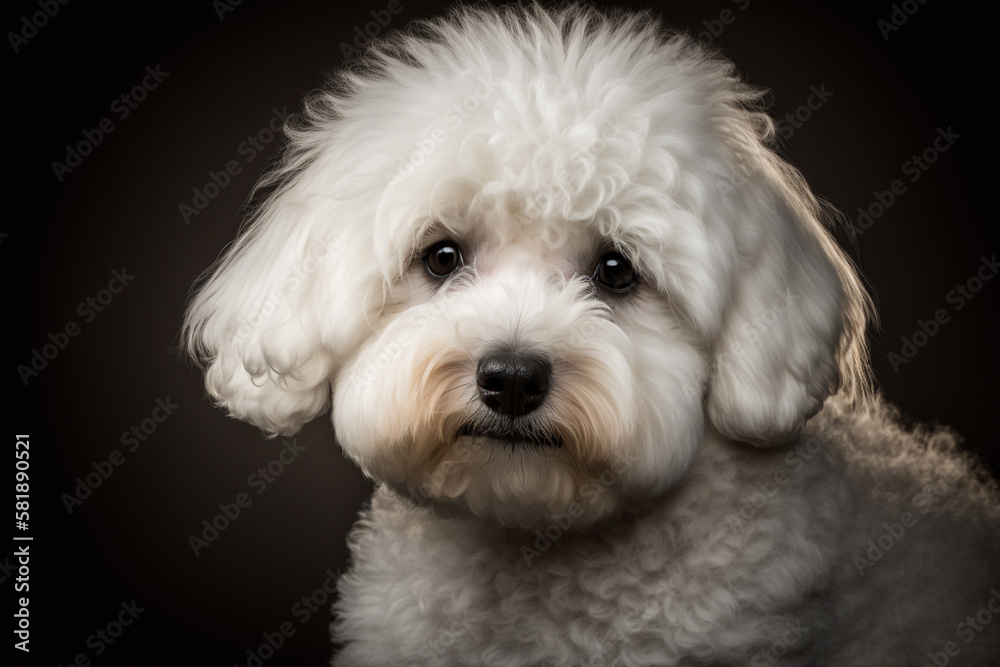Captivating Bichon Frise on Dark Background: The Perfect Addition to Your Project Captivating Bichon Frise on Dark Background: The Perfect Addition to Your Project