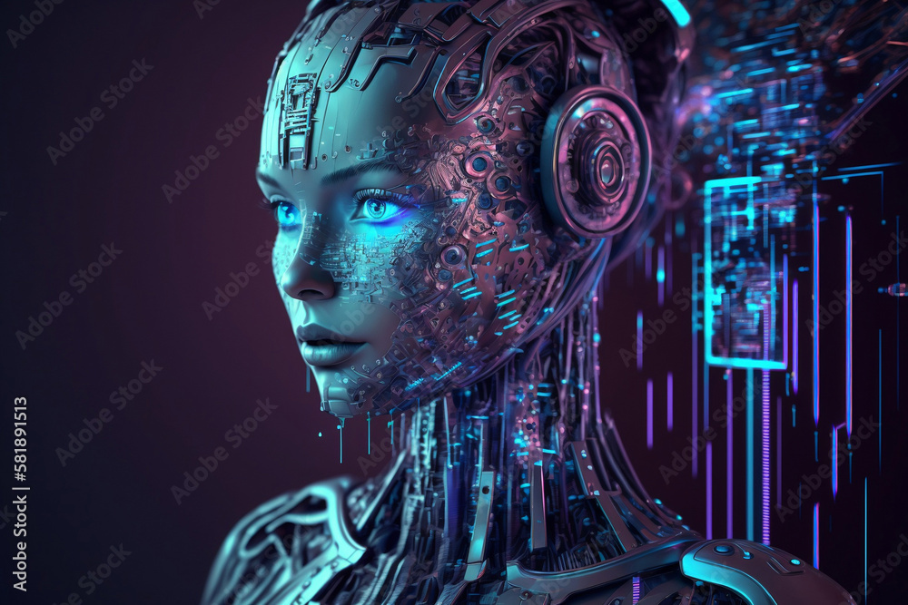 Ai chatGPT is bot to smart and Hitech to communicate with human. Ai connection to global cyber network, generative ai