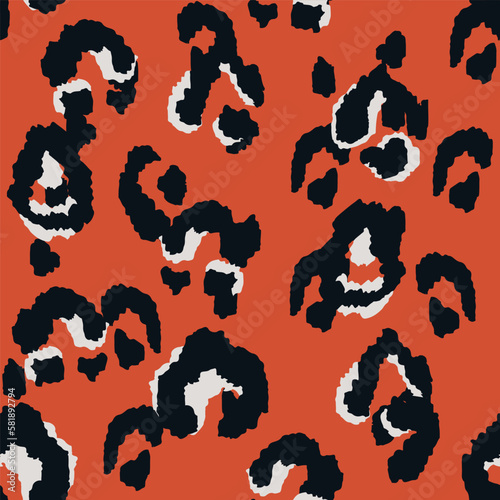 Cheetah Dyed Vector Seamless Pattern. Drawn