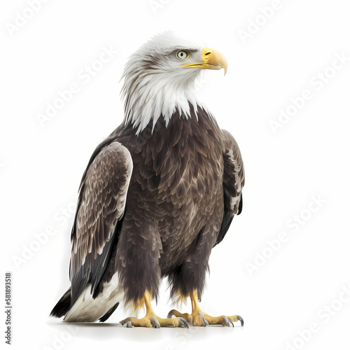 Bald Eagle Isolated On White Background