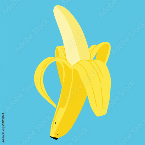 Colored vector illustration of  banana. For cosmetic package design, medicinal herb, treating, half care, prints. Design element  for fabric, textile, clothing, wrapping paper, wallpaper