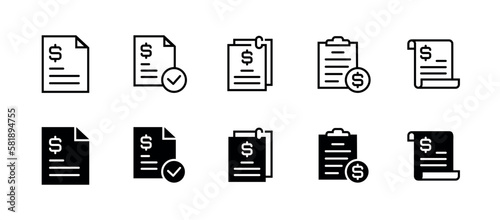 Payment bill document icon design for invoice contract,  tax, and credit file paper vector illustration 
