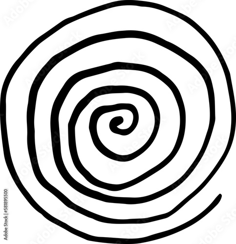 Spiral design elements. Hand drawn illustration.
