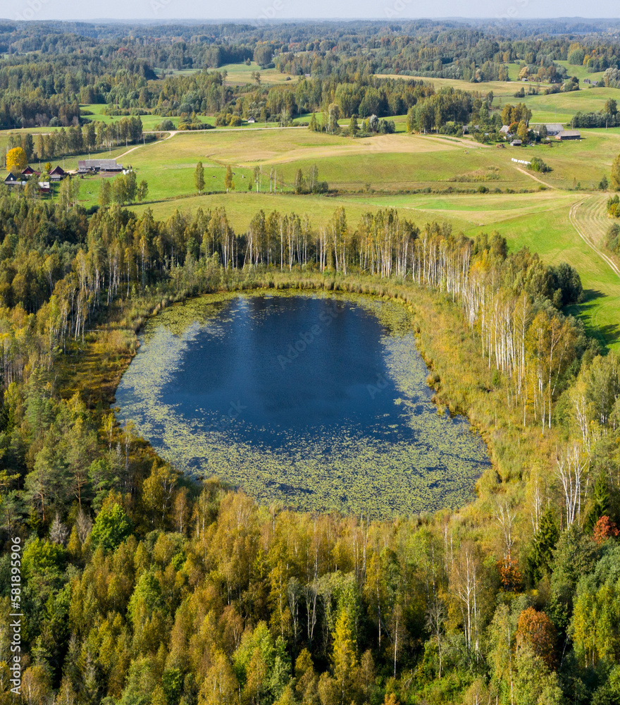 Latvian countryside, Lake Luboneņš in Latgale.