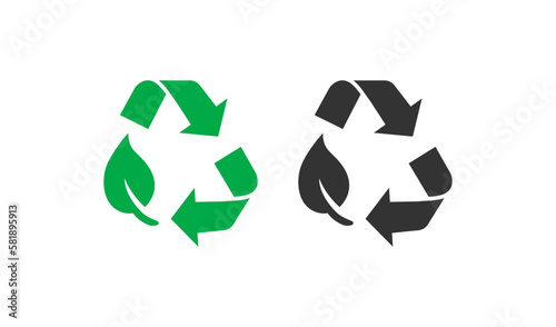 Biodegradable recyclable icon set. Recycling trash vector desing.