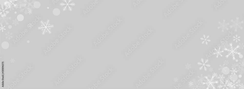 White Snowfall Vector Panoramic Grey Background. White Snowfall Vector Panoramic Grey Background.