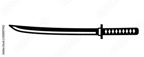 Samurai sword katana vector illustration icon. Katana sword. 