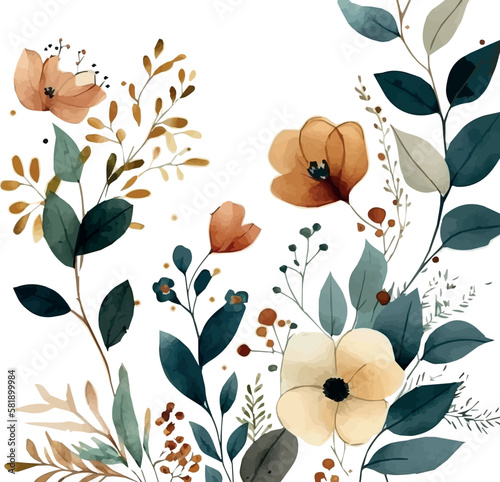 seamless floral pattern.pattern with flowers beautiful flowers. watercolor flowers