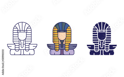 Egyptian Head vector icon