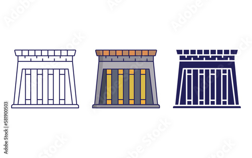 Temple of Hathor vector icon